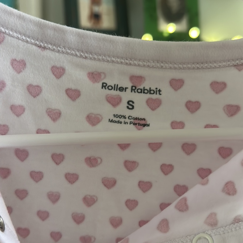 Roller Rabbit Pink Heart Patterned PJ Set - Picture 2 of 6
